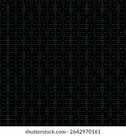 hand drawn striped rhombuses and dots. dark repetitive background. folk decorative art. vector seamless pattern. geometric fabric swatch. wrapping paper. continuous design template for textile