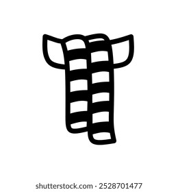 Vector de bufanda a rayas dibujado a mano, lindo icono de bufanda, ilustración de bufanda de arte de línea