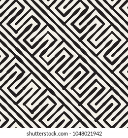 Hand drawn striped seamless pattern with brushstrokes tiling. Abstract freehand stilish texture for print