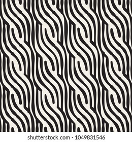 Hand drawn striped seamless pattern with brushstrokes tiling. Abstract freehand stilish texture for print