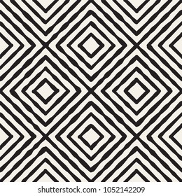 Hand drawn striped seamless pattern with brushstrokes tiling. Abstract freehand stilish texture for print