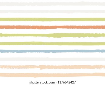 Hand drawn striped seamless pattern vintage background for wrapping. Paint stripes in watercolor style vector. Grunge fashion texture linen fabric background. Cool seamless striped pattern.