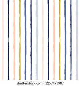 Hand drawn striped seamless pattern, paint stripe vector background, for wrapping, wallpaper, textile. vintage graphic ink brush strokes. grunge stripes, trendy paintbrush line backdrop 
