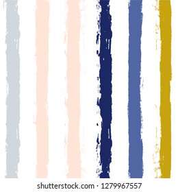 Hand drawn striped seamless pattern, paint stripe vector background, for wrapping, wallpaper, textile. vintage graphic ink brush strokes. grunge stripes, trendy paintbrush line backdrop 