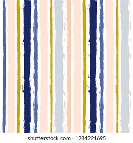 Hand drawn striped seamless pattern, paint stripe vector background, for wrapping, wallpaper, textile. vintage graphic ink brush strokes. grunge stripes, trendy paintbrush line backdrop 