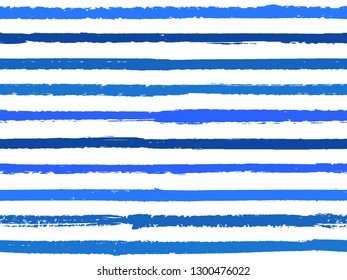 Hand drawn striped seamless pattern vintage background for sailor. Painted stripes in watercolor style vector. Funky fashion texture linen fabric background. Hand drawn seamless striped pattern.