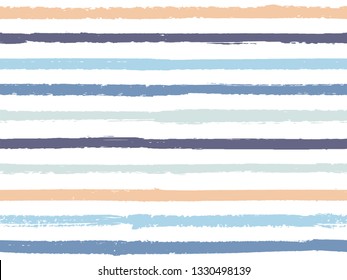 Hand drawn striped seamless pattern vintage background for wrapping. Painted stripes lines watercolor vector. Modern fashion texture linen textile background. Hand drawn seamless striped pattern.