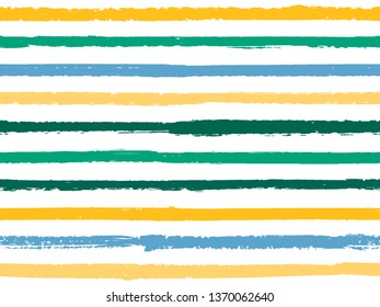 Hand drawn striped seamless pattern vintage background for textile. Ink stripes lines watercolor vector. Grunge fashion texture linen textile background. Cool seamless striped pattern.