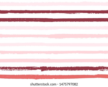 Hand drawn striped seamless pattern vintage background for textile. Ink stripes in watercolor style vector. Funky fashion texture linen textile background. Cool seamless striped pattern.