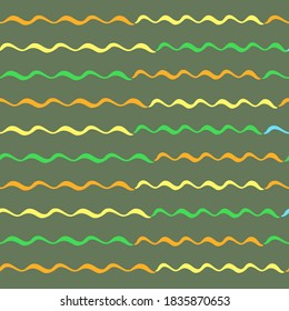 Hand drawn striped seamless pattern. Colored horizontal brush strokes texture.