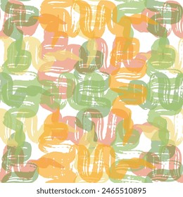 Hand drawn striped seamless pattern, grunge colorful multi stripes background.  Brush stroke stripes vertical