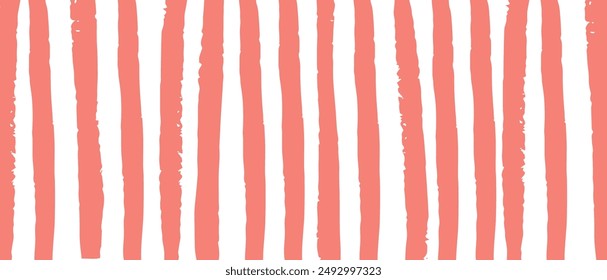 Hand drawn stripes in pastel colours on a white background. Wavy vertical lines backdrop. Vintage design for textile and wallpaper.	