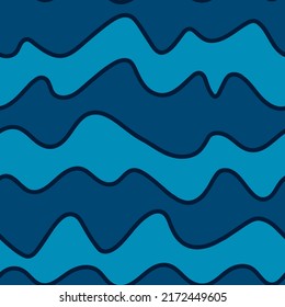Hand drawn stripes seamless pattern. Abstract horizontal wavy line endless wallpaper. Funny waves background. Simple design for fabric, textile print, wrapping, cover. Vector illustration.
