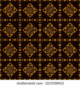 hand drawn stripes squares triangles. brown geometric shapes at black repetitive background. vector seamless pattern. fabric swatch. wrapping paper. design template for textile, linen, home decor