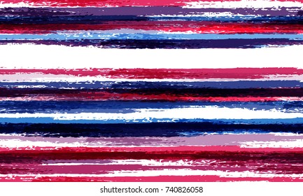 Hand Drawn Stripes in Watercolor Style. Seamless Fashion Print Design Pattern. Cover, Fabric, Ad Design Texture. Holiday Seamless Striped Background