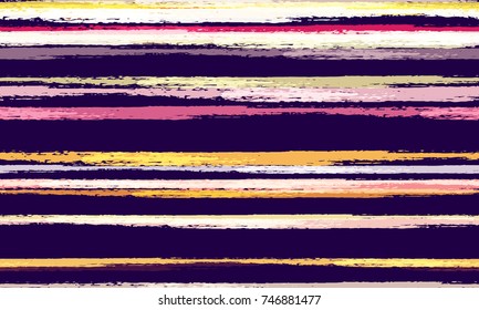 Hand Drawn Stripes in Watercolor Style. Seamless Fashion Print Design Pattern. Cover, Fabric, Ad Design Texture. Holiday Seamless Striped Background