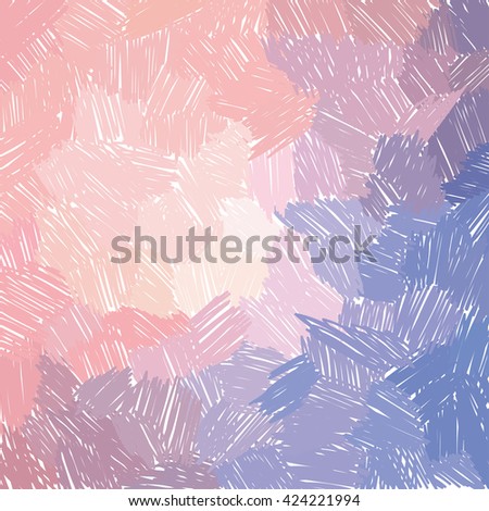 Hand drawn strokes background, serenity and rose quartz colors, vector illustration