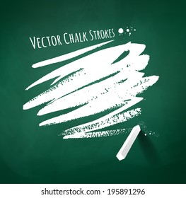 Hand drawn strokes on green chalkboard background.