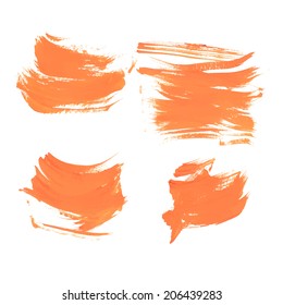 Hand drawn strokes of orange paint 2