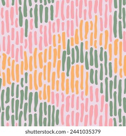 Hand drawn strokes seamless repeat pattern. Vertical, vector stripes aop, all over print.