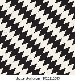Hand drawn style abstract seamless pattern in black and white. Retro grunge freehand jagged lines texture.