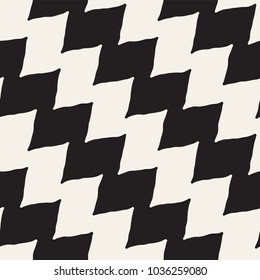 Hand drawn style abstract seamless pattern in black and white. Retro grunge freehand jagged lines texture.