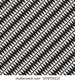 Hand drawn style abstract seamless pattern in black and white. Retro grunge freehand jagged lines texture.