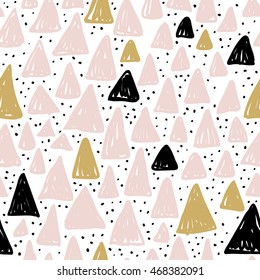 Hand drawn style abstract seamless pattern.