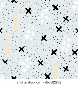 Hand drawn style abstract seamless pattern.