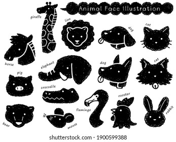hand drawn style animal set