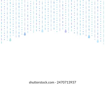 Hand drawn style arched rain header frame illustration
