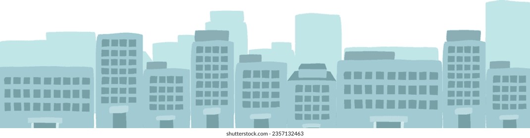 Hand drawn style background illustration of building city