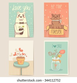 Hand drawn style cards - Valentine's Day