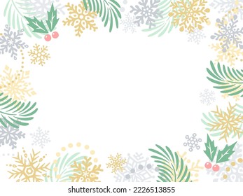 Hand drawn style christmas frame illustration