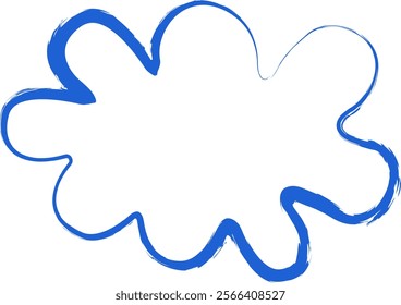 Hand drawn style cloud drawing. Pencil drawing style frame, doodle. Blue cloud for text. Vector