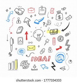 estilo dibujado a mano para el diseño conceptual. Ilustración del doodle. Plantilla de vector para la decoración