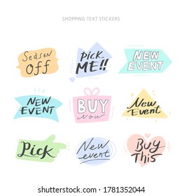 estilo dibujado a mano para el diseño conceptual. Ilustración del doodle. Plantilla de vector para decoración.concepto de compras