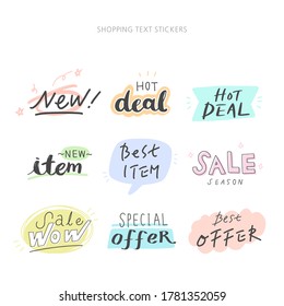 estilo dibujado a mano para el diseño conceptual. Ilustración del doodle. Plantilla de vector para decoración.concepto de compras