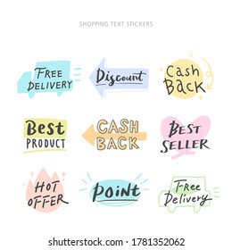 hand drawn style for concept design. Doodle illustration. Vector template for decoration.shopping concept