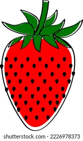 Hand drawn style drawing strawberry