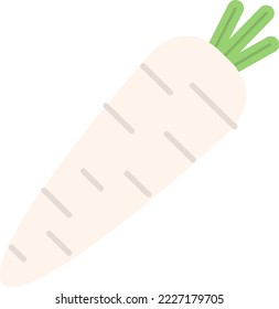 Hand drawn style drawing white radish