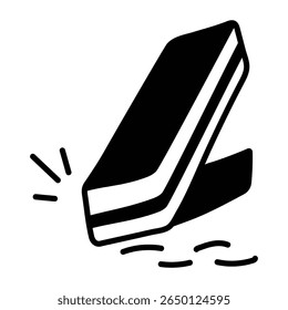 Hand drawn style eraser icon