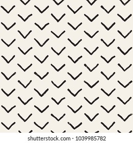 Hand drawn style ethnic seamless pattern. Abstract grungy geometric background in black and white.