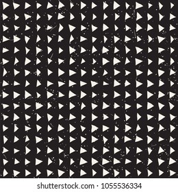 Hand drawn style ethnic seamless pattern. Abstract grungy geometric shapes background in black and white.