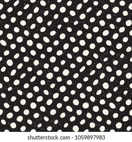 Hand drawn style ethnic seamless pattern. Abstract geometric shapes background in black and white.