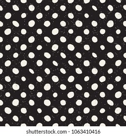 Hand drawn style ethnic seamless pattern. Abstract geometric shapes background in black and white.