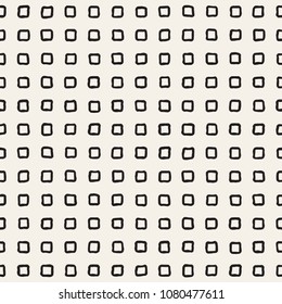 Hand drawn style ethnic seamless pattern. Abstract grungy geometric shapes background in black and white.