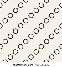 Hand drawn style ethnic seamless pattern. Abstract grungy geometric shapes background in black and white.