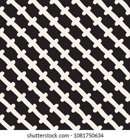 Hand drawn style ethnic seamless pattern. Abstract grungy geometric shapes background in black and white.