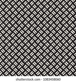 Hand drawn style ethnic seamless pattern. Abstract grungy geometric shapes background in black and white.